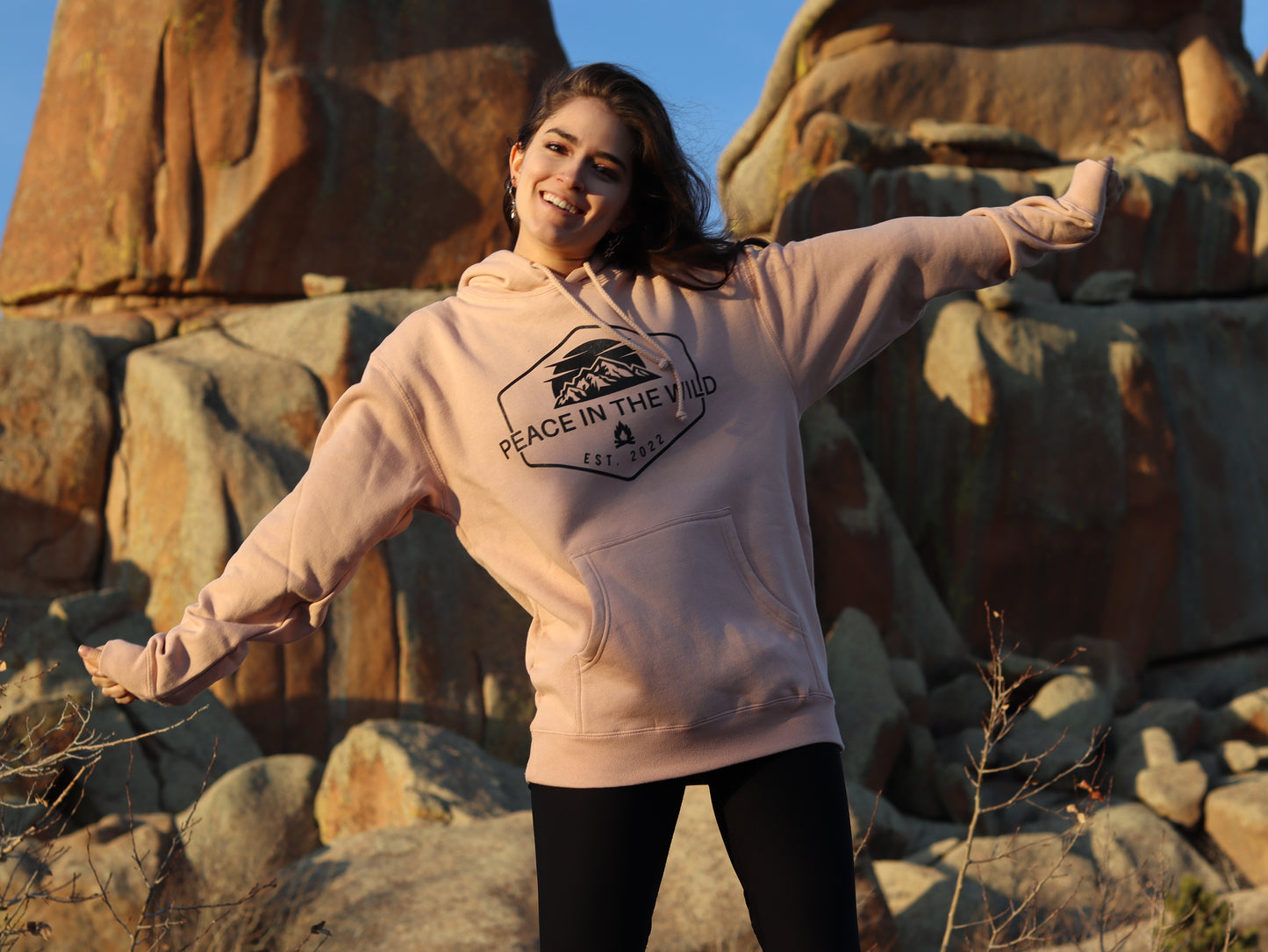 Dusty pink Peace inThe Wild Hoodie