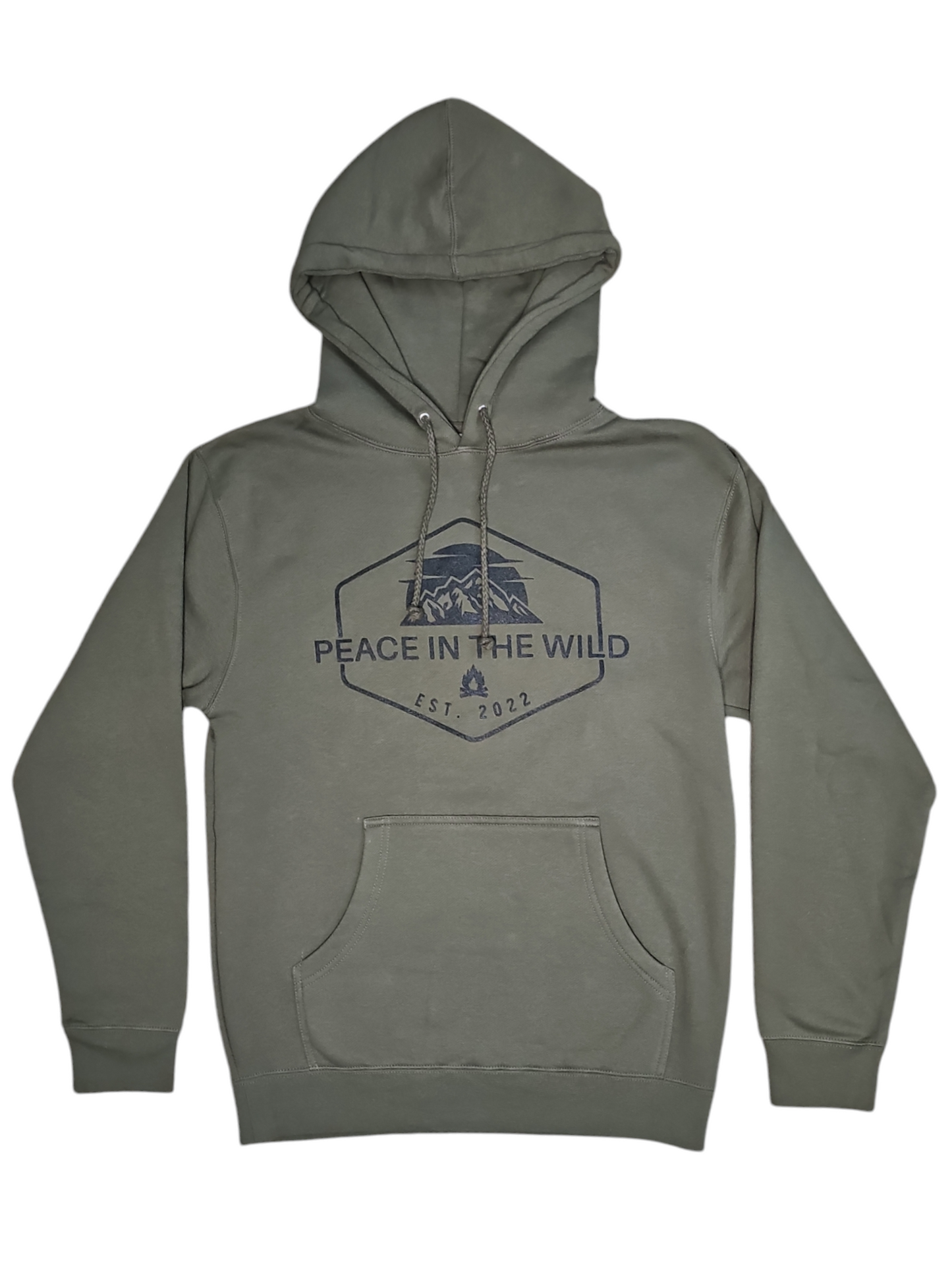 Peace in The Wild Military Green Hoodie