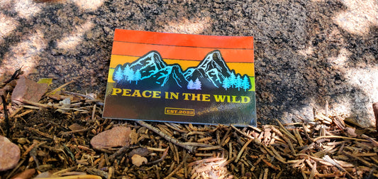 Waterproof Peace in the Wild Mountain Range Holographic Sticker