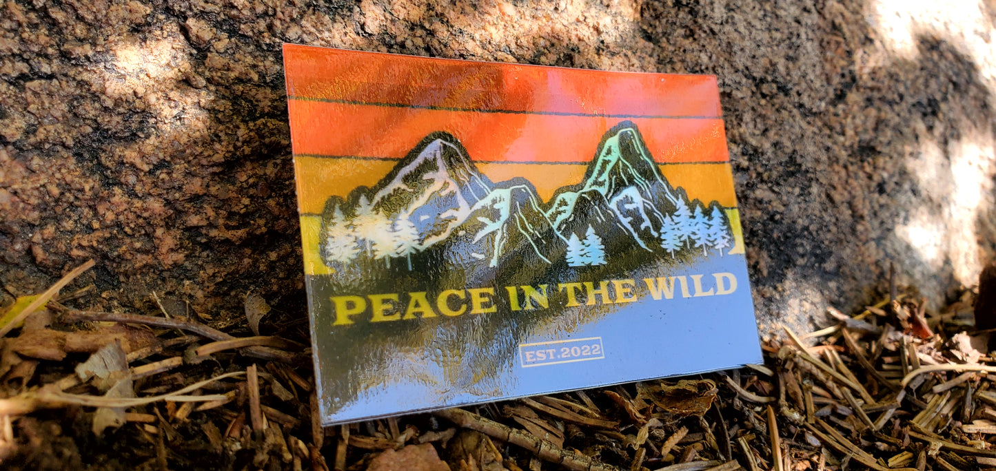 Waterproof Peace in the Wild Mountain Range Holographic Sticker